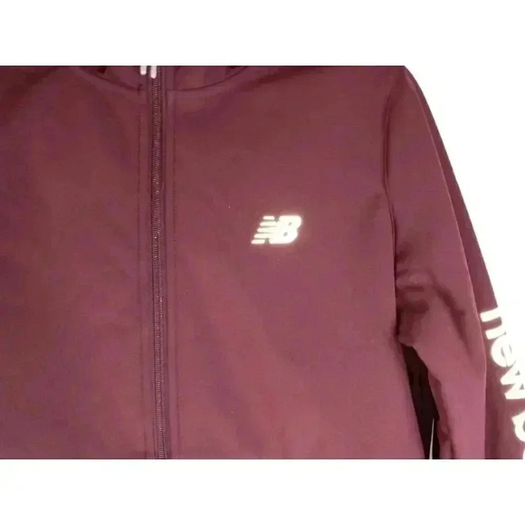 New Balance Hooded Softshell Fleece Lined Jacket Plum Size Large - Picture 7 of 10